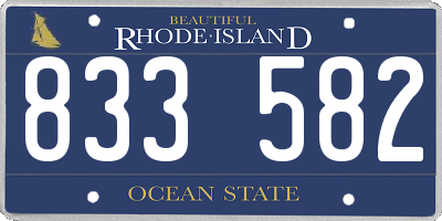 RI license plate 833582