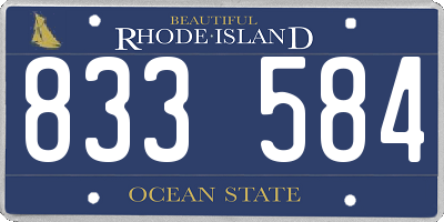 RI license plate 833584