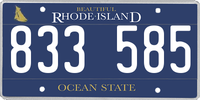 RI license plate 833585
