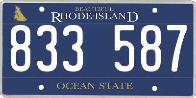 RI license plate 833587
