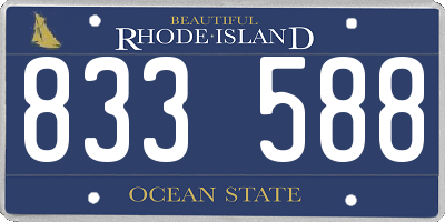 RI license plate 833588