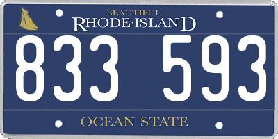 RI license plate 833593