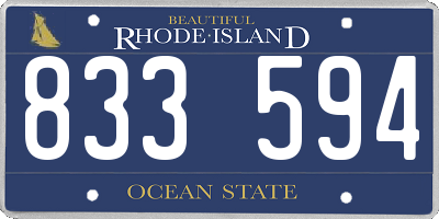 RI license plate 833594