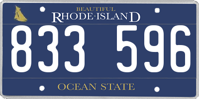 RI license plate 833596