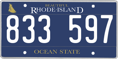 RI license plate 833597