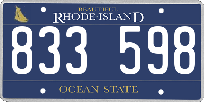 RI license plate 833598