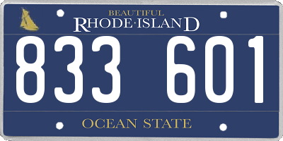RI license plate 833601