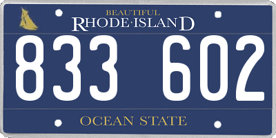 RI license plate 833602