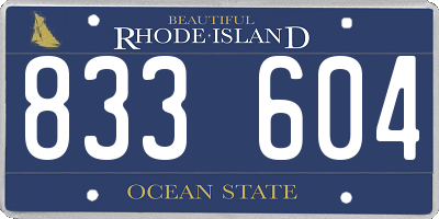 RI license plate 833604