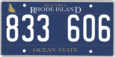 RI license plate 833606