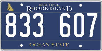 RI license plate 833607