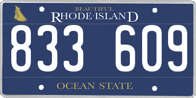 RI license plate 833609