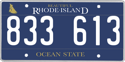 RI license plate 833613