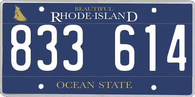 RI license plate 833614