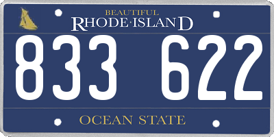 RI license plate 833622