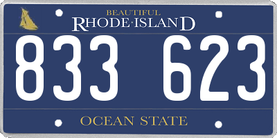 RI license plate 833623