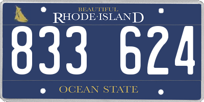 RI license plate 833624