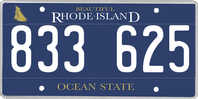 RI license plate 833625