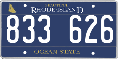 RI license plate 833626