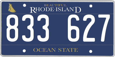 RI license plate 833627