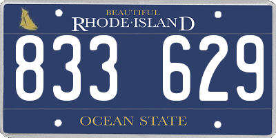 RI license plate 833629