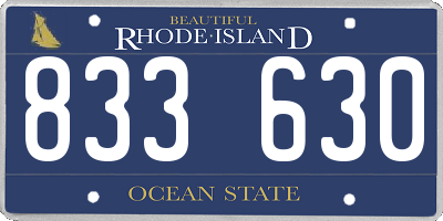 RI license plate 833630