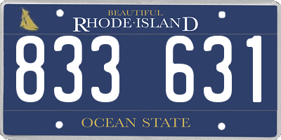 RI license plate 833631