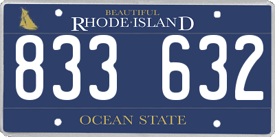 RI license plate 833632