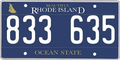 RI license plate 833635