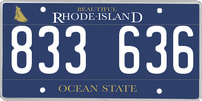 RI license plate 833636