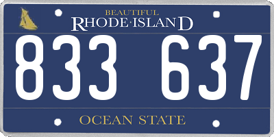 RI license plate 833637