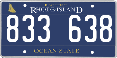 RI license plate 833638