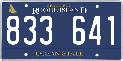RI license plate 833641