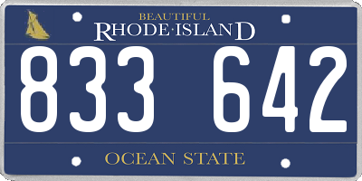 RI license plate 833642