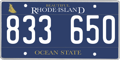RI license plate 833650