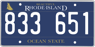 RI license plate 833651