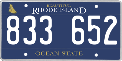 RI license plate 833652