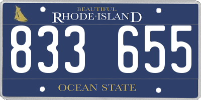RI license plate 833655