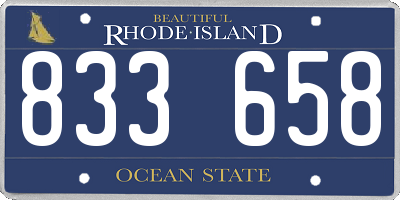 RI license plate 833658