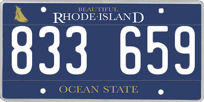 RI license plate 833659