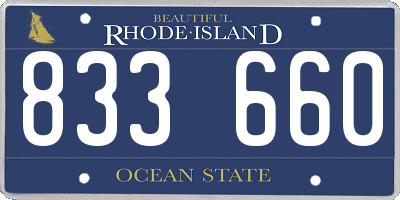 RI license plate 833660