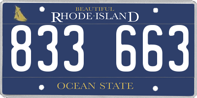 RI license plate 833663