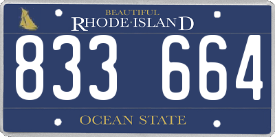 RI license plate 833664