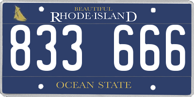 RI license plate 833666