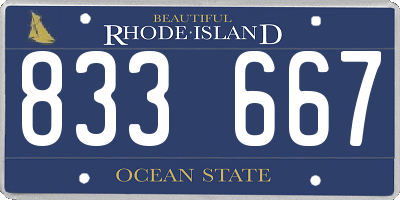 RI license plate 833667