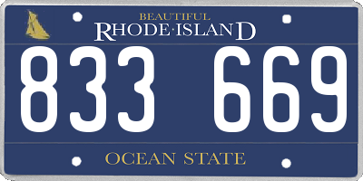 RI license plate 833669