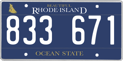 RI license plate 833671