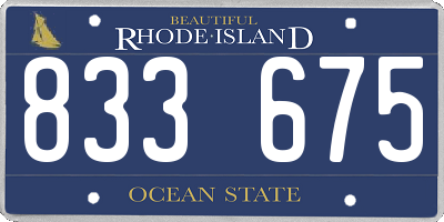 RI license plate 833675