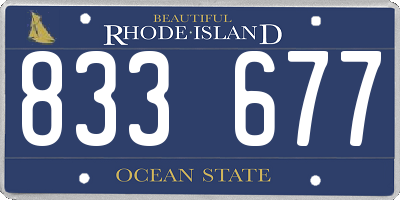 RI license plate 833677