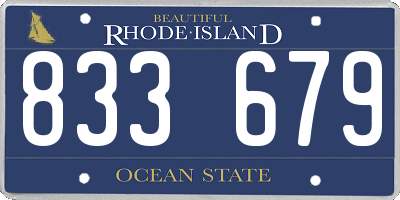 RI license plate 833679